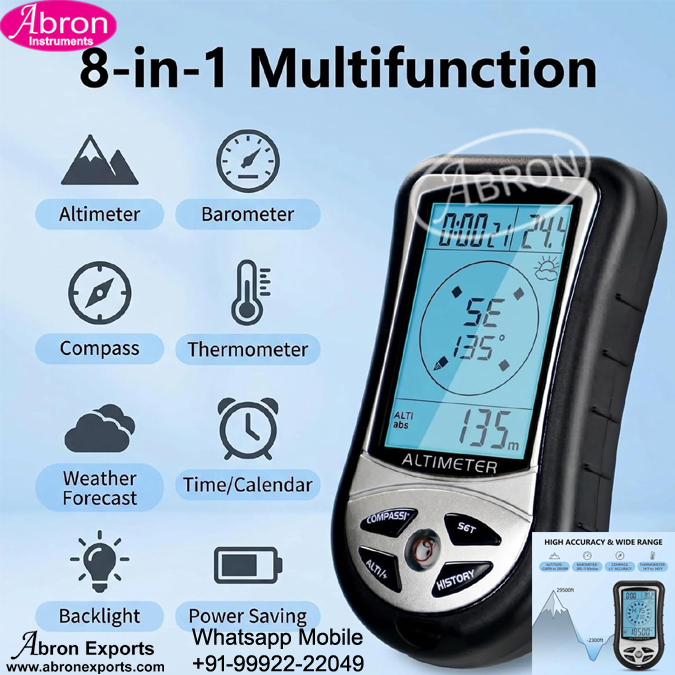 Barometer Digital Altimeter Compass Bar graph Thermometer Humidity with memory 29700 feet Meteorology AM-102H